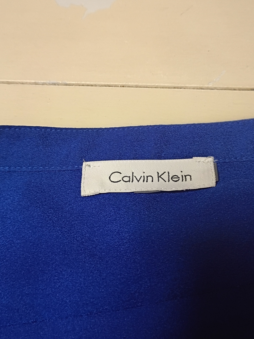 PCalvin Klein Electric Blue Blouse with Silver Hardware Zipper Pockets - Picture 2 of 8